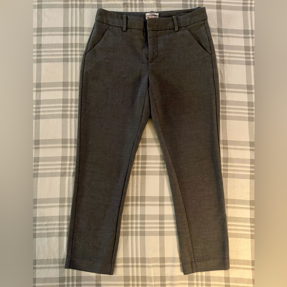 Gray slack capris